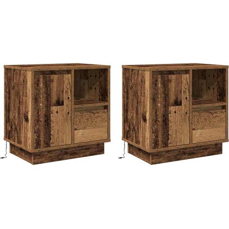 Maison Exclusive - Armario de Noche 2 pcs Madera vieja 50 x 34,5