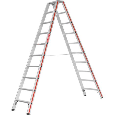 Hymer Stufenstehleiter, beidseitig begehbar, 2x10 Stufen, Länge 2,54 m (1/5)