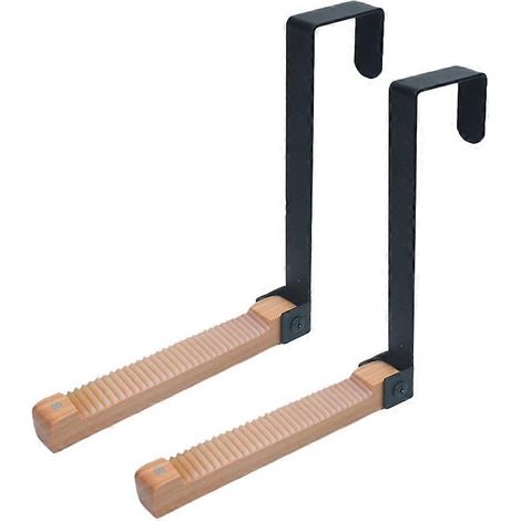 Lot de 2 étendoirs à linge pliables à suspendre à la portepour salonchambre ou salle de bain - Noir portable (1/5)