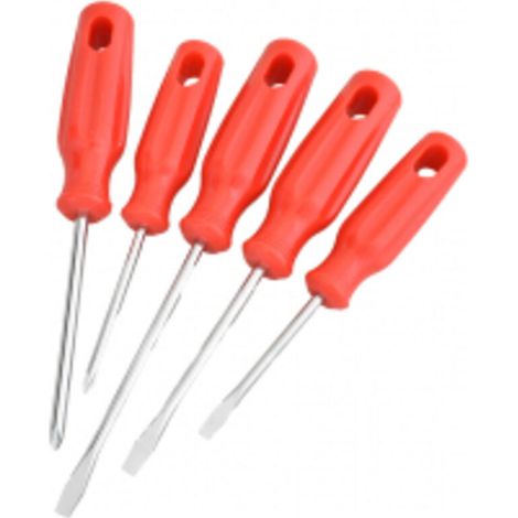 Jeu de 5 tournevis Plats 5x75 / 6x100 / 6x125 / Ph1x75 / Ph2x100 mm (1/3)