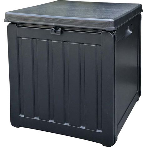 Gardiun – Coffre de jardin en résine 76L – Dimensions 42,8x42,8x46,4 cm – Imperméable et léger – Sangle de fixation pour couvercle