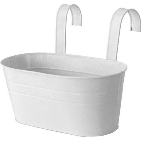 Colorful iron removable double hook for flower pots, plant baskets, and garden decor - Ref. WHITE-DRFT4807
