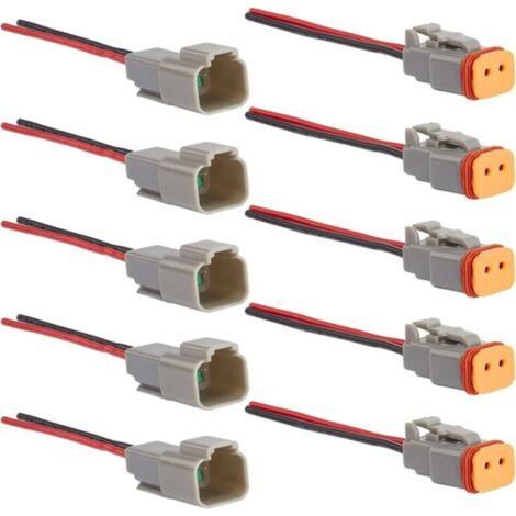 Lot de 5 connecteurs DT étanches 2 broches Câble 16AWG IP65 pour moto, camion, bateau Installation rapide et sécurisée (1/4)