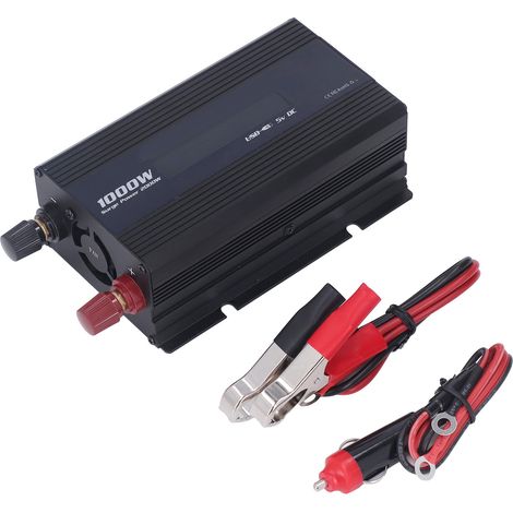 Inverseur de tension 1000W 12V vers 220V convertisseur de courant avec refroidissement intelligent et protections multiples pour voiture (1/5)