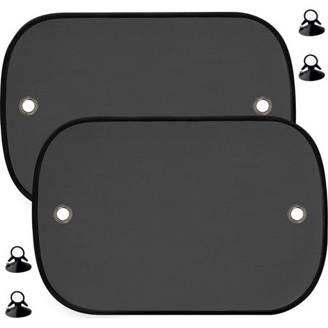 Parasoles para coche de bebé, juego de 2 parasoles laterales, protección UV, ventosas, 44 x 36 cm, práctico accesorio para niños (1/4)