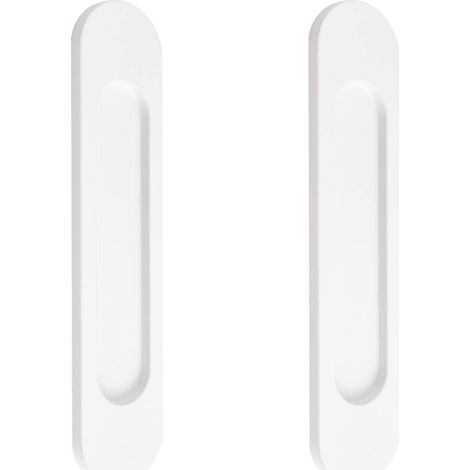 Lot de 2 poignées de porte coulissante ovales autocollantes en alliage d'aluminium, blanc chaud, 15 cm (1/5)