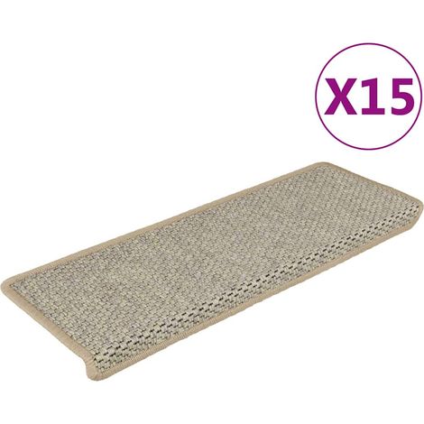 Maison Exclusive - Tapis d'escalier adhésifs sisal 15 pcs 65x21x4 cm vert clair (1/5)