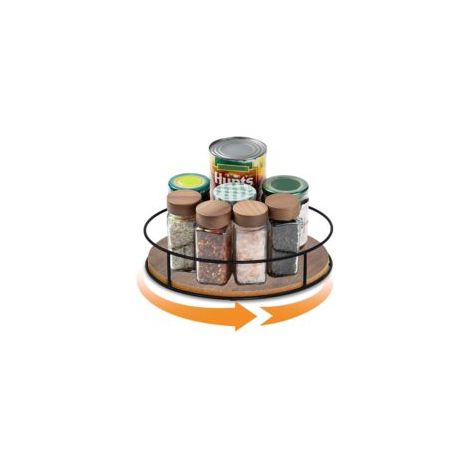 Plateau Tournant Bois - 1 pièce, Plateau Tournant Bois 23cm 360° - Épice/Assiette (1/5)