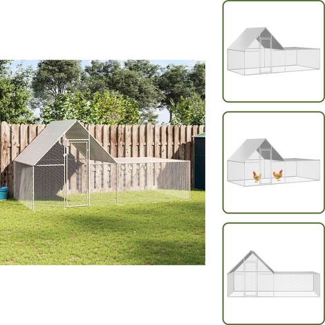 Pollaio con tetto impermeabile - vidaXL Pollaio 4x2x2 m in Acciaio Zincato - Pollaio per anatre