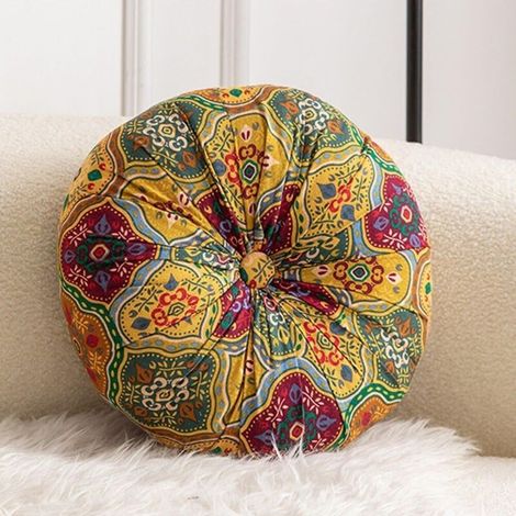 Cuscino rotondo elastico marocchino, vari usi, stile bohémien, tatami (1/3)