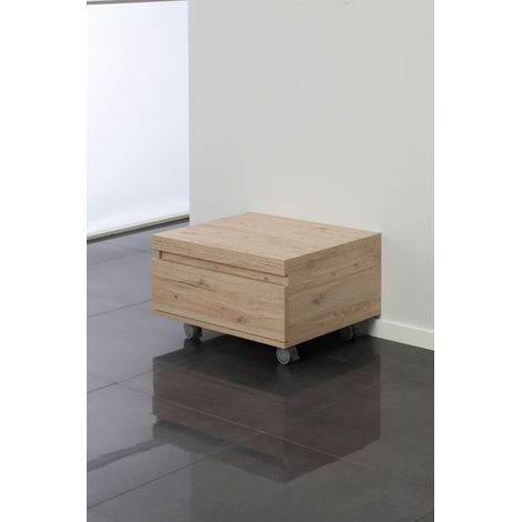 Badezimmerkommode auf Rollen mit einer Schublade Eiche 58x48x29,5 cm (1/3)