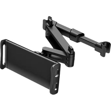 Compatible avec toutes les tablettes, téléphones portables, iPhone et iPad de 4 à 11 pouces (noir). Support pour appui-tête de voiture/siège arrière, pivotant à 360° et réglable.