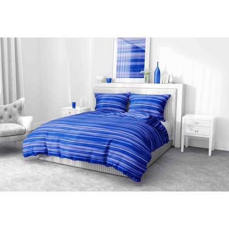 Copripiumino Stripe blu in morbida microfibra   Manopesca   lavabile in lavatrice   Made in Italy Cm. 250x200