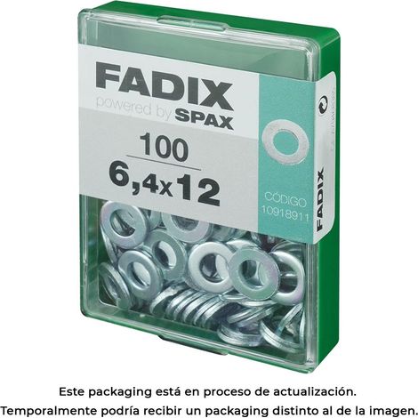 CAJA M 100 unid. ARANDELA PLANA CINC 6,4x12mm FADIX
