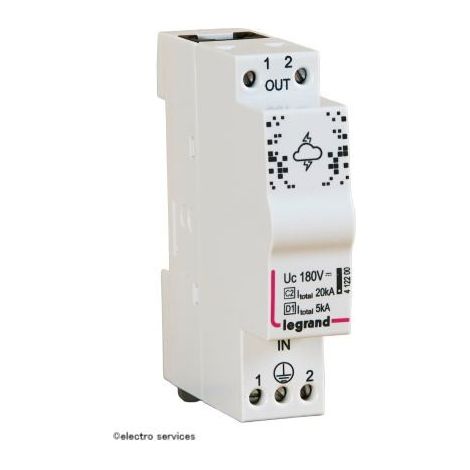 Parafoudre pour ligne téléphonique et ligne de communication 10kA à 20kA 180V maximum - 1 module - 412200 - LEGRAND