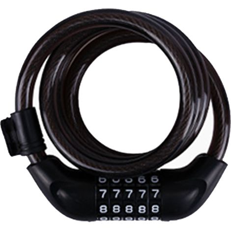 Cadenas À Code - Câble En Acier Tressé PVC 180 Cm - Cylindre En Alliage De Zinc Durci - Pour Vélo Vélo Électrique Moto Trottinette - 1 Pièce (1/5)