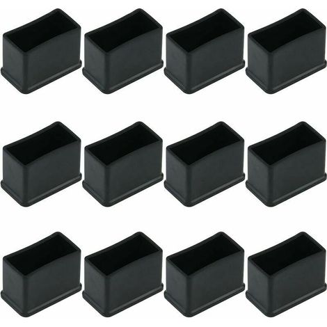 Lot de 12 embouts de protection rectangulaires en feutre de caoutchouc pour pieds de table ou de chaise( Noir ,15 x 30 mm) (1/5)