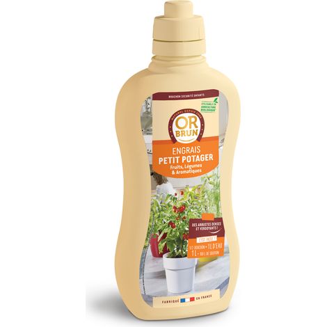 OR BRUN Engrais Petit Potager - 1L - Engrais Petit Potager De Balcon - Fabriqué En France - Utilisable En Agriculture Biologique OBRECLPTITPOTAG1 (1/5)