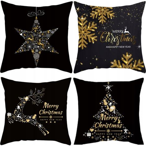 JUEGO DE 3 FUNDAS DE ALMOHADA NAVIDEÑAS DECORATIVAS 45X45 [P-Z9] (1/5)