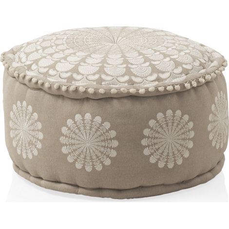 Pouf en coton/polyester 55 cm de diamètre x 34 cm (1/4)