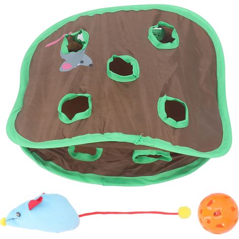 Jouet interactif pour chat, 9 trous, Tunnel amusant, chasse à la souris, Puzzle pliable, exercice avec cloche pour réduire la solitude (1/5)