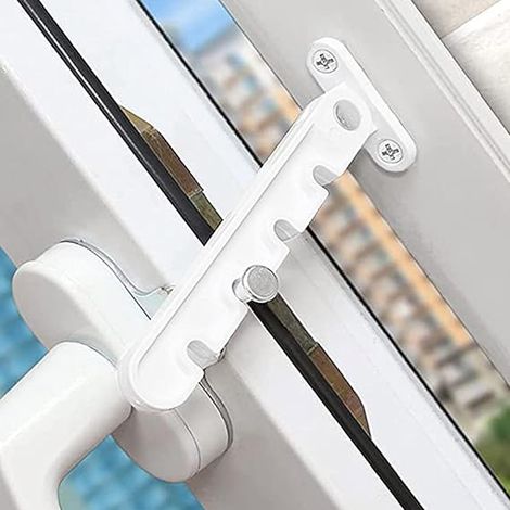 Lot de 2 Entrebâilleurs de Fenêtre pour UPVC, Limiteur d’Ouverture à Battant, Verrou de Sécurité Enfant Bébé, Entrebâilleur de Ventilation Domestique