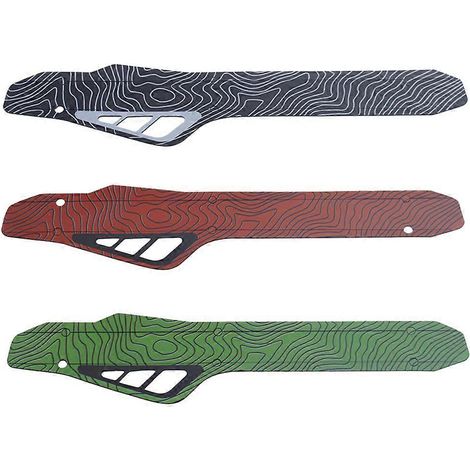 Lot de 3 protège-chaînes de vélo en plastique avec autocollants de fixation (rouge + vert + noir) (1/4)