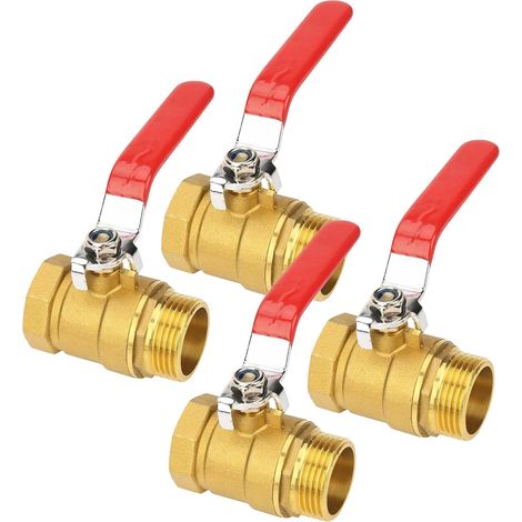 Vanne A Sphère Double Femelle,3/4 Pouce Vanne A Bille 3/4 Pouce,Robinet A Boisseau Sphérique A Filetage,Vanne A Boisseau En Laiton Pour L'eau,Gaz,Plomberie,Pompes A Eu,Raccordements D'eau (1/5)