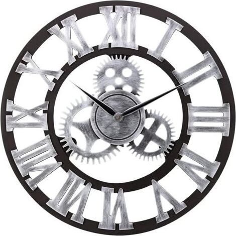 Geräuschlose Wanduhr ohne Ticken, 45 cm, römische Ziffern, batteriebetrieben, große Quarz-Wanduhr, gut lesbar, für Schlafzimmer, Küche, Restaurant, Büro (1/5)