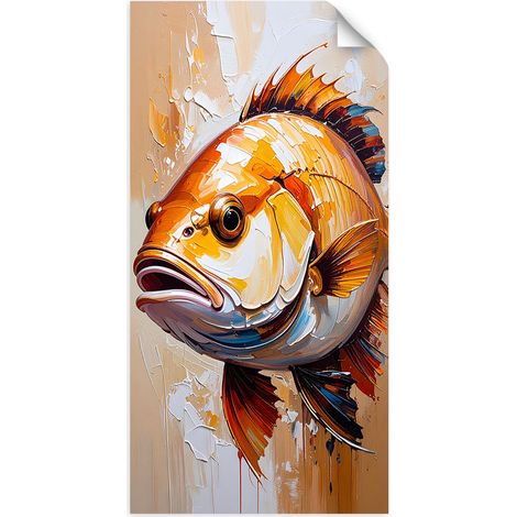 Selbstklebendes Poster – Wandsticker Fisch-Malerei-Imitation 50x100 cm (1/3)