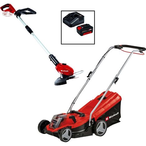 Einhell Ozito Lawnmower and Grass Strimmer Cordless 18v with Battery and Charger (1/4)