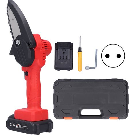 Tronçonneuse électrique lithium 21V, batterie et chargeur inclus, outil de jardinage pour élagage, scie à chaîne 220VAC (1/5)