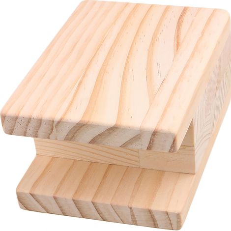 8 rehausseurs de pieds de meubles en pin, 10 x 10 x 4 cm, patins pour pieds de meubles, d'armoires et de tables (1/5)