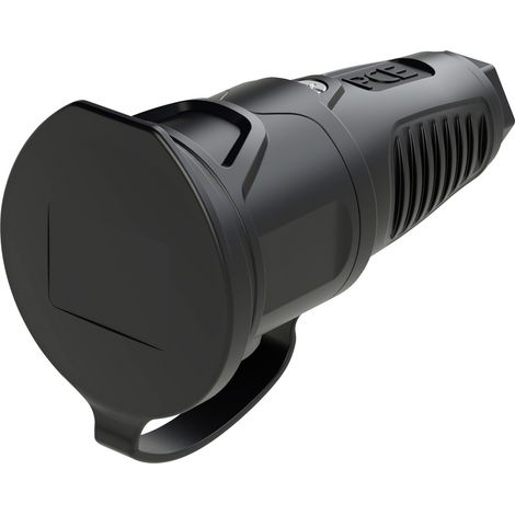 PC Electric 2521-ss Schutzkontaktkupplung Vollgummi 250 V Schwarz IP54 (1/2)
