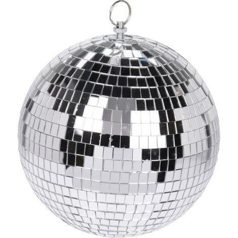 1 boule de Noël disco argentée en verre/mousse de 15 cm - Boules disco - Décoration de Noël (1/2)