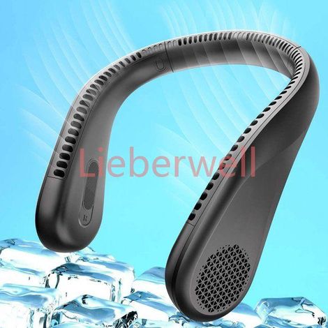 Ventilateur rechargeable,Ventilateur de cou,5000 mAh,Ventilateur personnel portable,Mains libres et sans pales,3 vitesses,Flux (1/5)