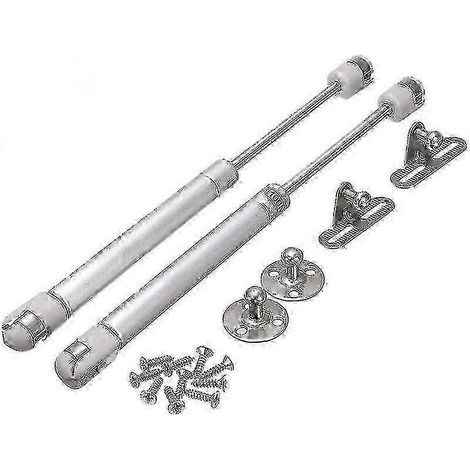 Un ensemble de deux vérins hydrauliques pneumatiques de 120 N pour portes d'armoires de cuisine bras pneumatiques pour le levage et le support de meubles compatibles avec différentes marques. (1/5)
