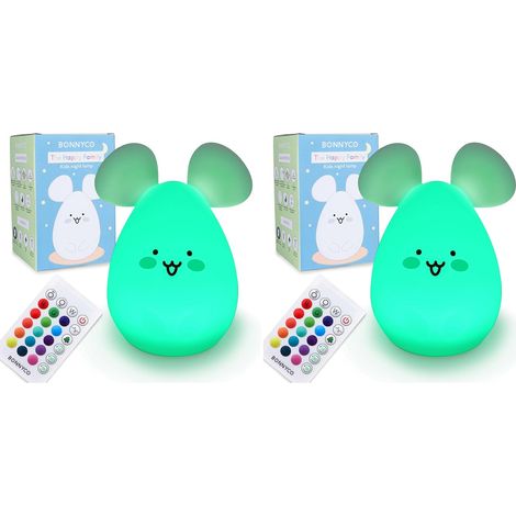 Maus-Nachtlicht mit 16 Farben, 15-60-Minuten-Timer, BPA-freiem Silikon, USB-aufladbar, Kinderzimmer