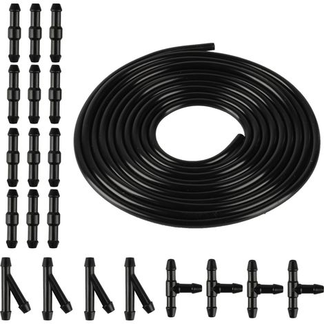 Manguera lavaparabrisas de 5 m con 30 conectores universales, kit de manguera limpiaparabrisas, manguera de líquido lavaparabrisas para conectar bomba de agua y boquillas. (1/5)