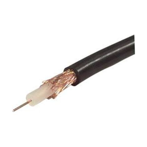 Cable RG59 Cobre Norma MIL-C17 75 Ohm Funda NEGRA (Bobina De 100 Metros)