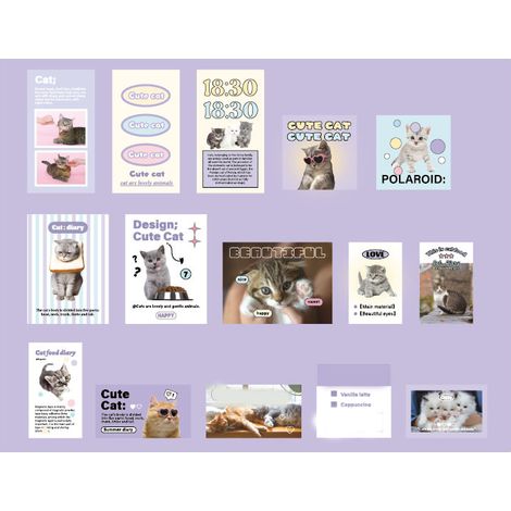 Carnet autocollant mignon motif animal, adhésif facile à décoller, stickers papier pour journal intime album carnet (1/5)