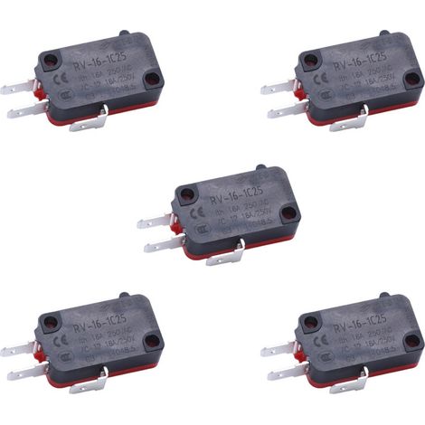 Jalleria RV-16-1C25 Confezione da 5 microinterruttori SPDT 16A 250V AC