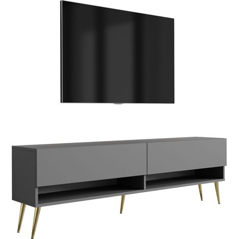 Mobile TV : Antracite, gambe inclinate oro, 170 × 32 × 52 cm (1/5)