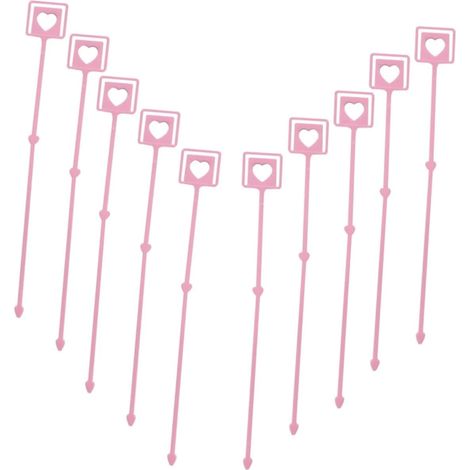 50 pinces à cartes roses en forme de cœur (34 cm) pour bouquet de fleurs de la Saint-Valentin (1/5)