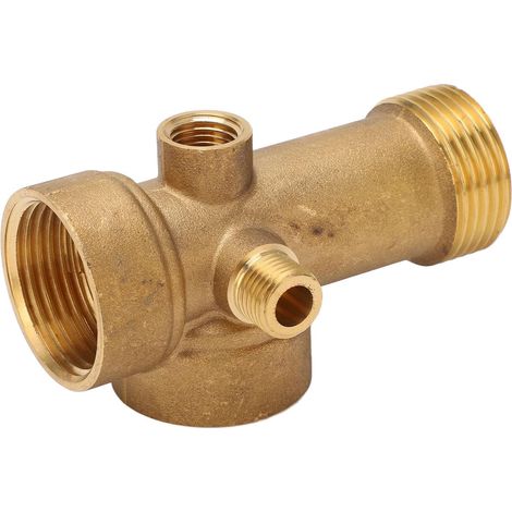 Conector de latón de 5 vías G1 G1/4 para tuberías de agua, aceite y gas, para cocina y baño - 7 cm (1/5)