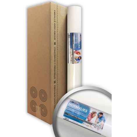 Intissé lisse blanc 150 g/m2 – 4 rouleaux de 75 m2 – Non-tissé pour murs et plafonds – Résistant au feu et respirant – E-Delux