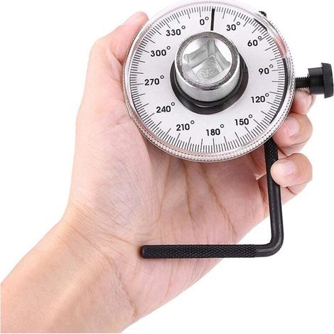 Jauge d'Angle de Couple, Cle Dynamometrique 1/2 Pouce Jauge de Serrage de Torsion Gauge Angulaire Couples 360 Degrés Réglable Outillage Mecanique Auto (1/4)