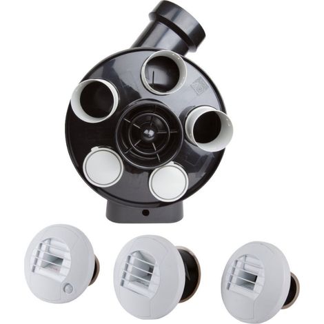 Kit Hygro A VMC simple flux hygroréglable PENTA ES + 3 bouches à piles - AXELAIR - KHAPST5160