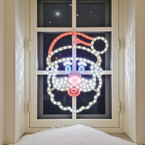 Twinkle Light Up Santa Window Silhouette (1/3)