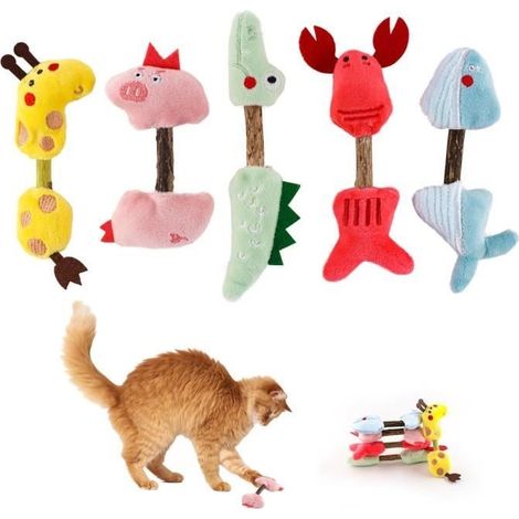 Herbe à Chat, Bâtonnets à Mâcher, Bâtonnets Herbe à Chat pour Grincer des Dents, Jouets Molaires de Chat de Chat en Bois Naturel (1/4)